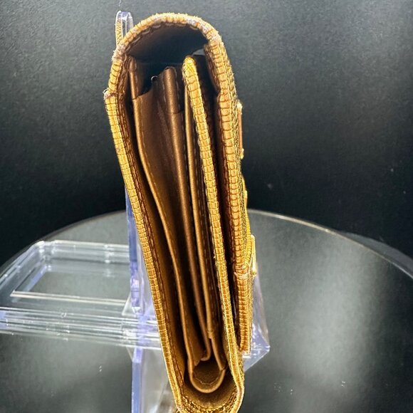 MCM Gold Leather Studded Tri-Fold Wallet- EUC - Picture 5 of 11